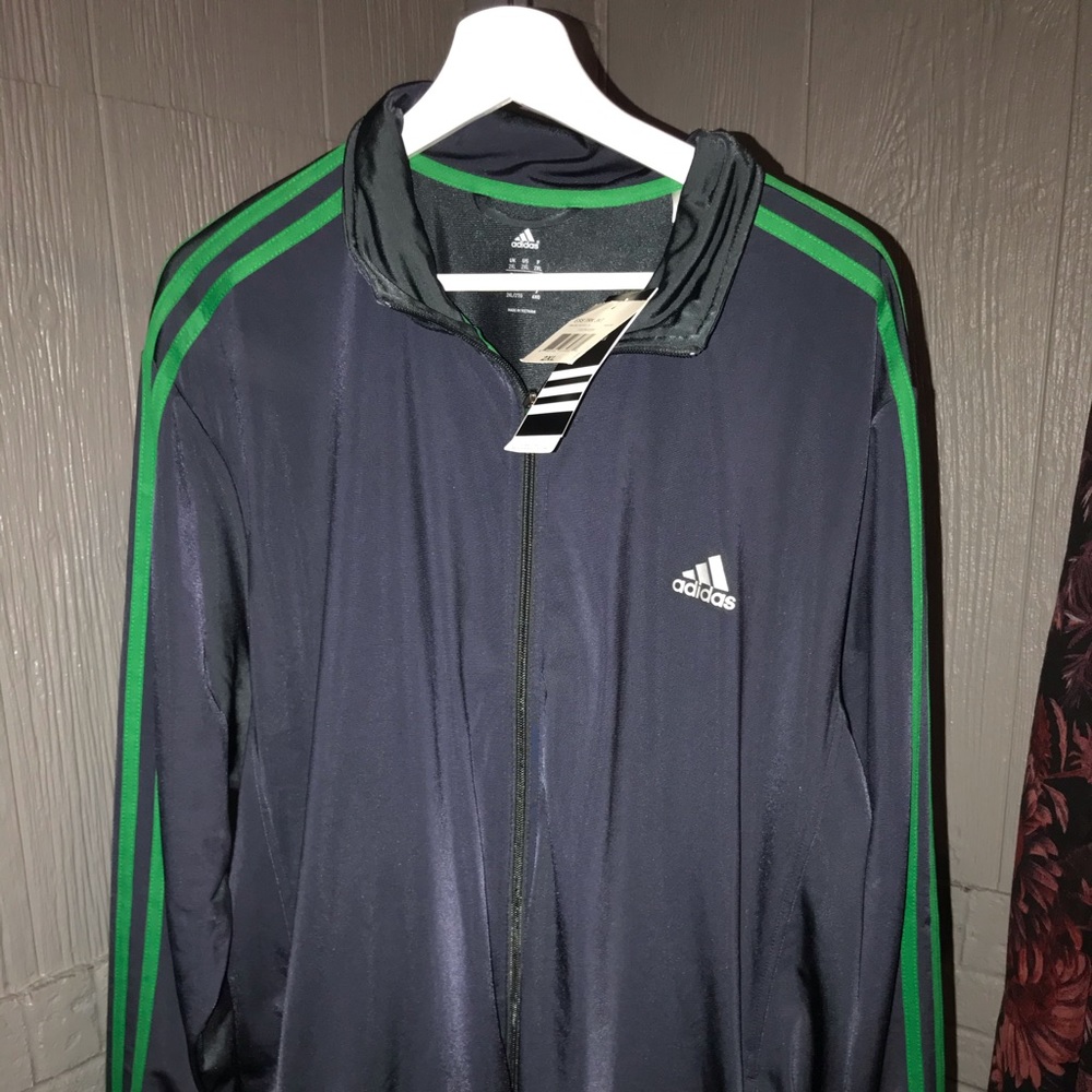Adidas Black & Green Track Jacket